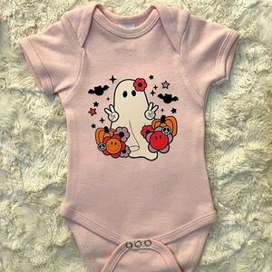Peace flower pink ghost onesie